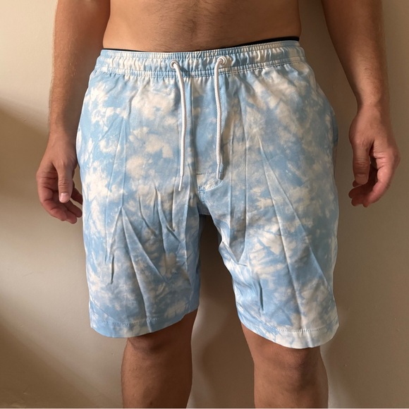 GAP Blue and White Tie-Dye Swim Trunks - Picture 1 of 3